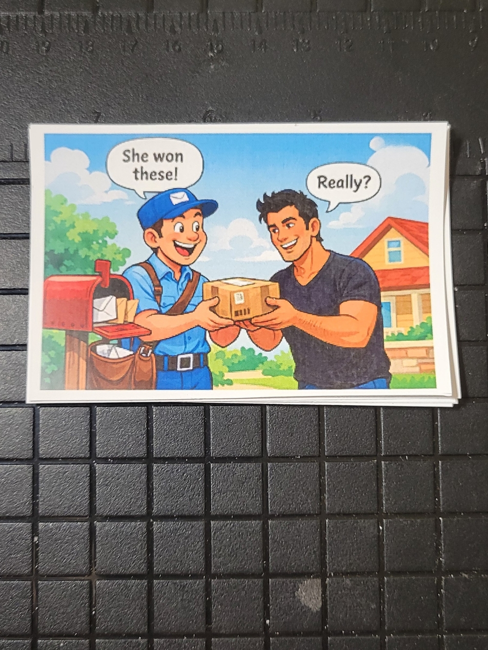 25 Funny Mail Carrier Delivery Comic Sticker | 3x5 Waterproof Vinyl Decal